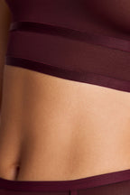 Sieve Longline Bra in Garnet