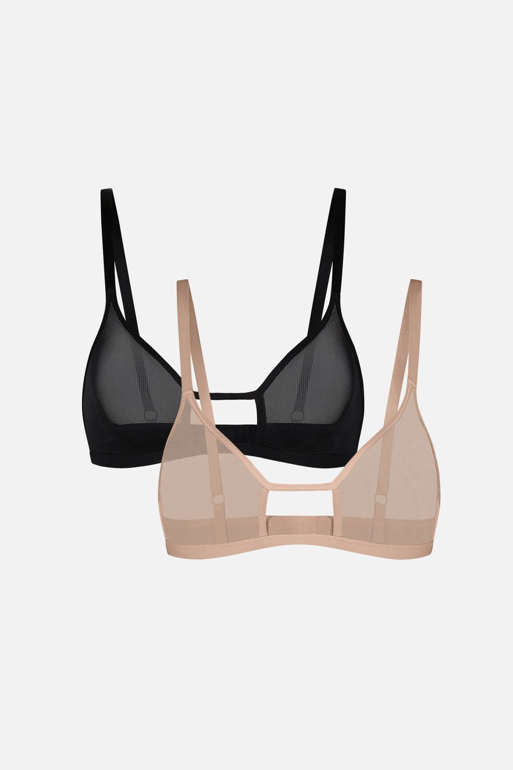 Sieve Cutout Bra in Black + Buff (Pack)