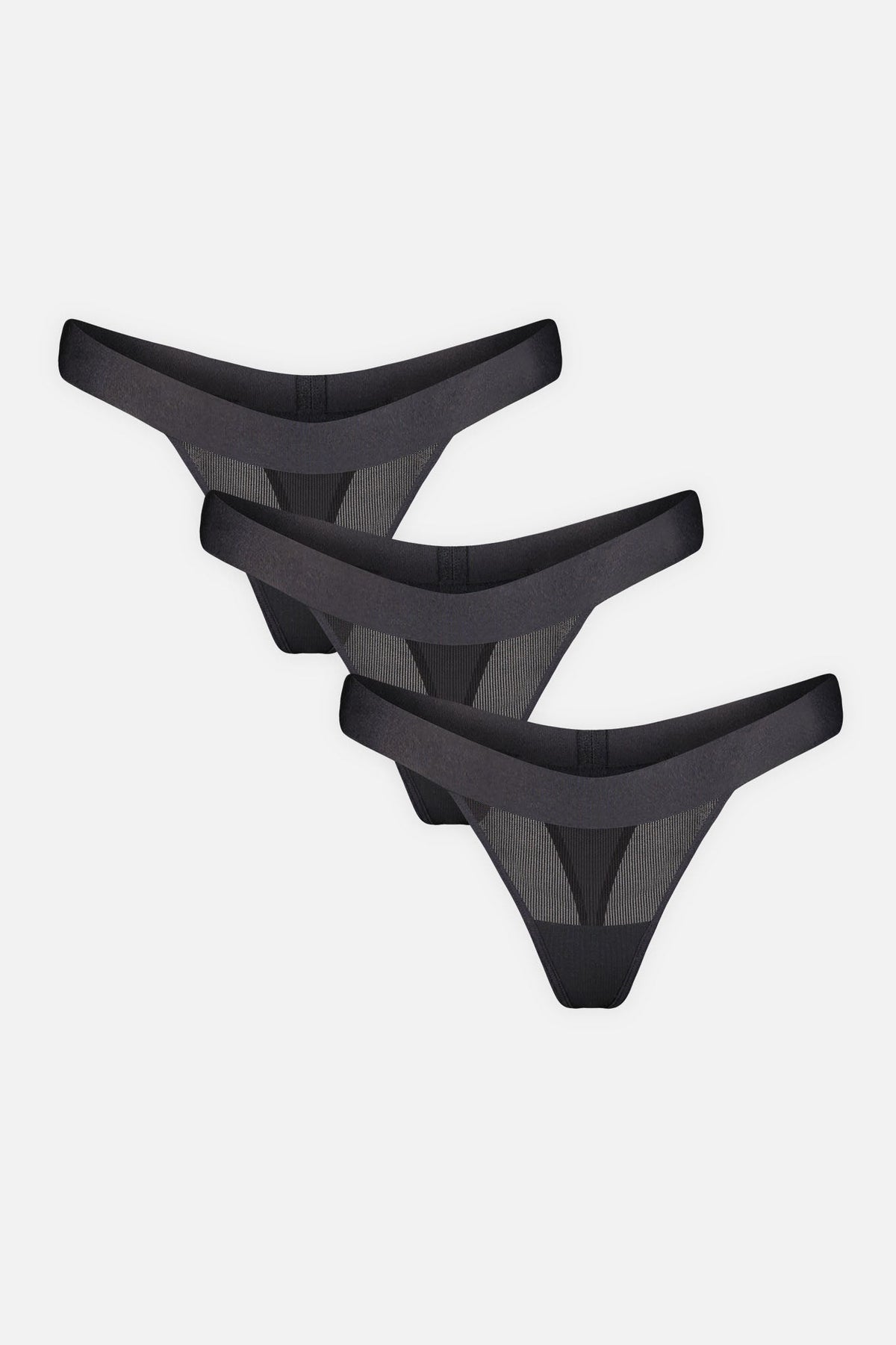 Sieve Thong in Black (Pack)