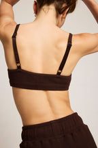Waffle Knit Lounge Bralette in Espresso