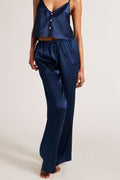 Eclipse Washable Silk Drawstring Pant in Navy